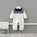 Baby Clothes New England Style Sailor Collar Baby Boys Clothes Infant Girls Rompers Jumpsuit Outfits 0-2Y