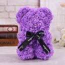 25*16 Cm Diy Teddy Rose Bear with Box Artificial PE Flower Valentine&