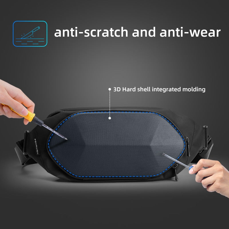 Fenruien Multifunction Crossbody Bags Men Chest Bag Short Trip Water Repellent Shoulder Bag Male Casual Messengers Bag 2021 New