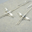 Lotus Fun Echt 925 Sterling Silber Natürlicher kreativer handgefertigter feiner Schmuck hohler Schmetterling Drachen lange baumelnde Ohrringe für Frauen