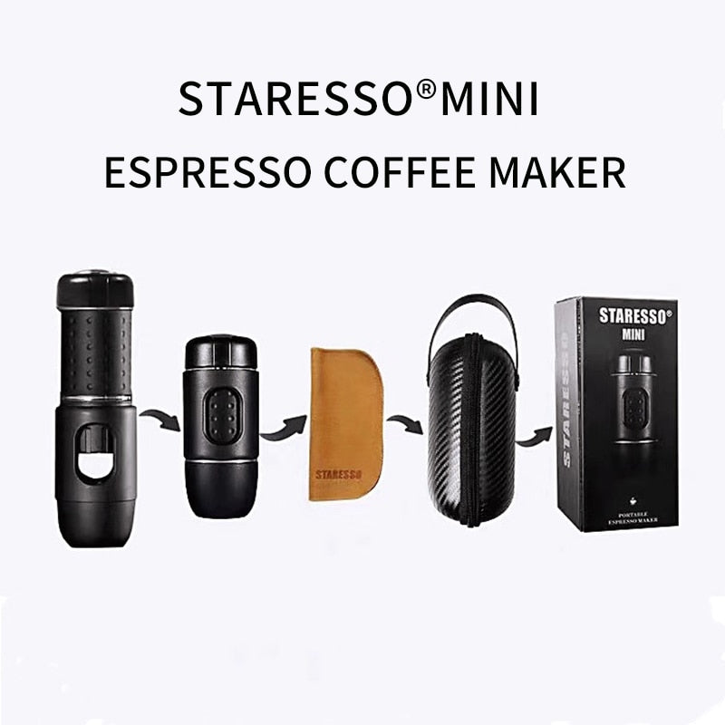 STARESSO MINI Espresso cafetera multifunción máquina de café Manual SP-200M cápsula Manual/café en polvo portátil al aire libre