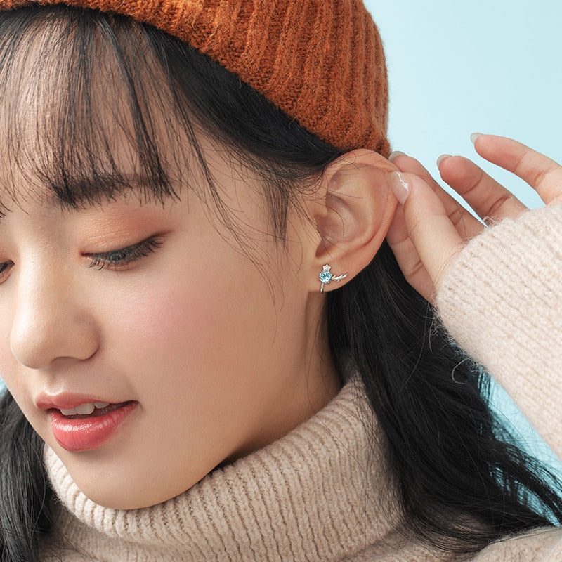 Thaya Solid 925 Sterlings Silver Cute Korean Girls Earings Clip Earrings For Women Engagement Gift Fine Jewerlry