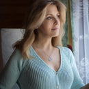 EUDORA 925 Sterling Silver Tree Of Life Pendant Crystal Leaf Blue Mother of Pearl Necklace Women Fine Jewelry Gift with Box D170