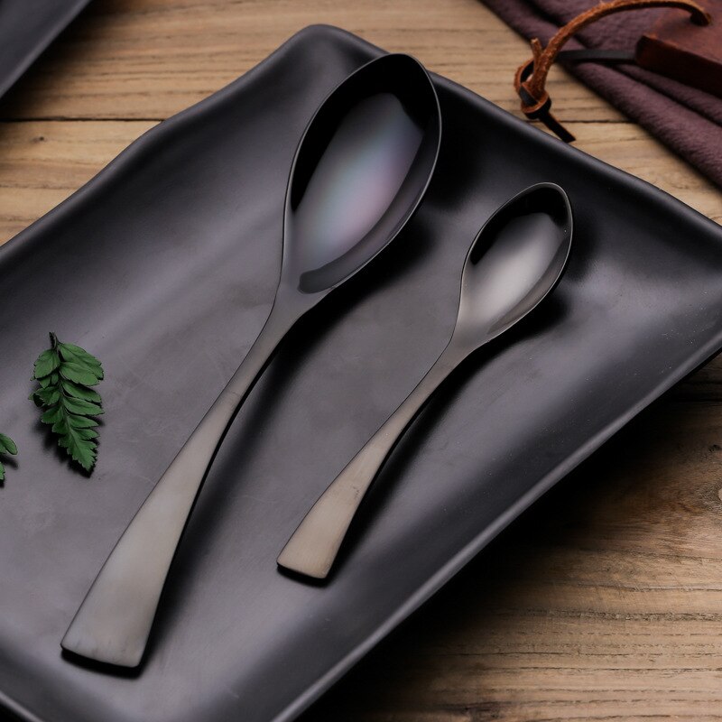 forks knives spoons Black Cutlery Set Stainless Steel Dinnerware Tableware Silverware Set Dinner Knife Fork Western Food Set