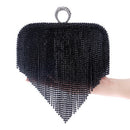 GLOIG Fashion women tassel evening bags diamonds beaded clutch wedding purse shoulder party laides case purse