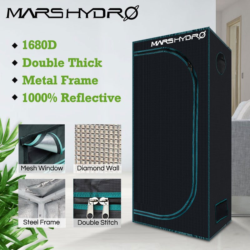 1680D Mars Hydro 60x60x140cm LED Grow Tent box Indoor Hydroponics garden Water-proof hut Diamond Reflective Mylar grow room