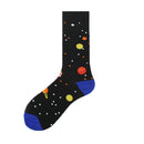 Feliz divertido Unisex pintura UFO astronauta espacio exterior cohete Star War hombres tripulación calcetines Streetwear algodón hombre monopatín vestido