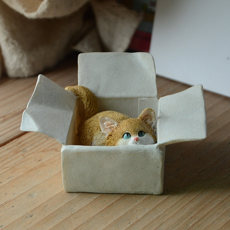 Alltagskollektion Ostern Kawaii Katze Heimdekoration Zubehör Tierfiguren Maneki Neko Skulptur Miniatur Feengarten
