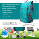 QUESHARK 40L Ultralight Waterproof Soft Foldable Camping Shoulder Backpack Climbing Travel Mountaineering Hiking Cycling Bag