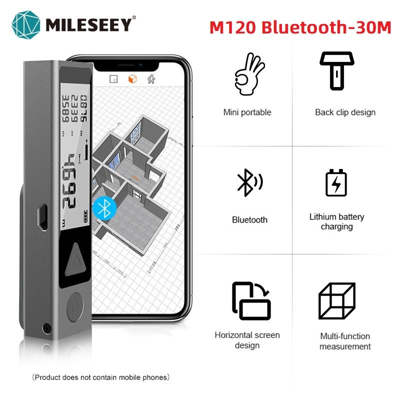 Medidor de distancia láser Mileseey, ruleta electrónica, cinta digital láser, telémetro, trena metro, telémetro láser, cinta métrica