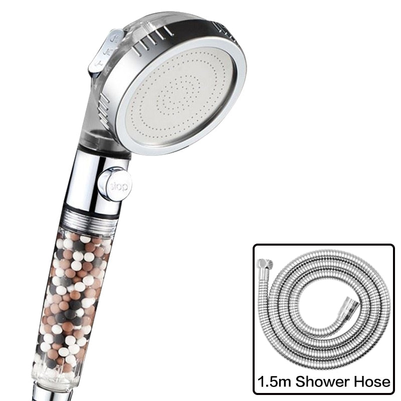 FOHEEL Shower Head Adjustable 3 Mode Shower Head Hand Shower High Pressure Water Saving One Button To Stop Water Shower Heads