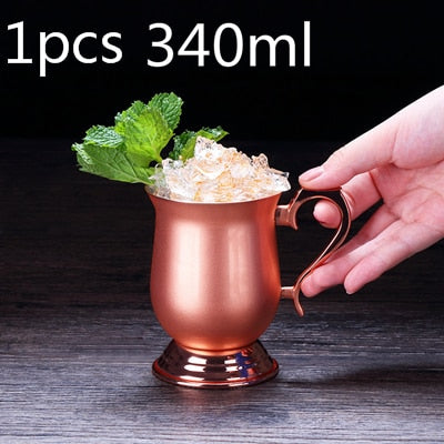 4 Stück 550 ml 18 Unzen gehämmert verkupferter Moscow Mule Becher Biertasse Kaffeetasse Becher verkupfertes Barwerkzeug