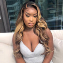 Ombre Highlight Perücke Echthaar 13x4 Spitze Frontal Perücke Körperwelle Lace Front Perücke Brasilianische Remy Echthaar Perücken für Frauen