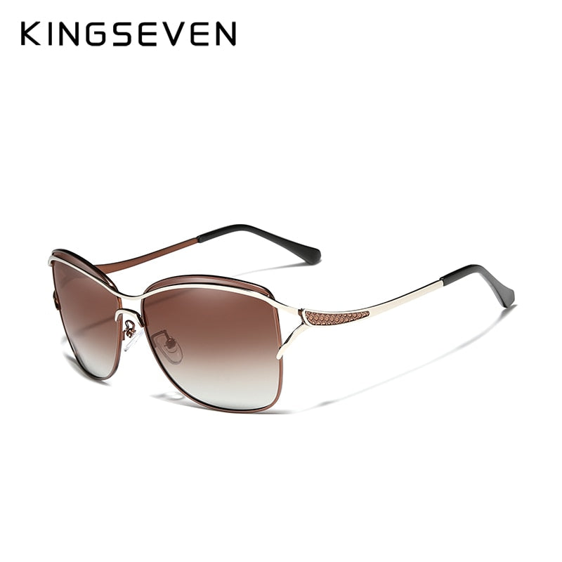 KINGSEVEN Retro Womens Sun glasses Polarized Luxury Ladies Brand Designer Gradient Lens Sunglasses Eyewear For Women Female