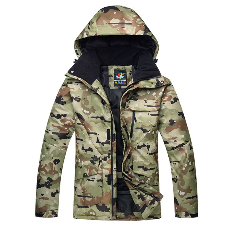 Nuevo traje de esquí de camuflaje para hombre, impermeable, transpirable, chaqueta de Snowboard, pantalones de nieve de invierno, trajes, conjuntos de esquí y snowboard para hombre