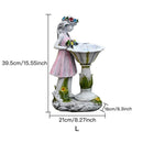 Resin Angel Figure Sculpture Flower Fairy Solar Decor Wreath Girl Statue Outdoor Villa Courtyard Gardening Landscape Ornaments