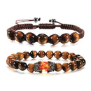 Tiger Eye Beaded Bracelets Bangles Men Braided Rope Healing Balance Yoga Charm Women Natural Stone Buddha Bracelet Adjustable