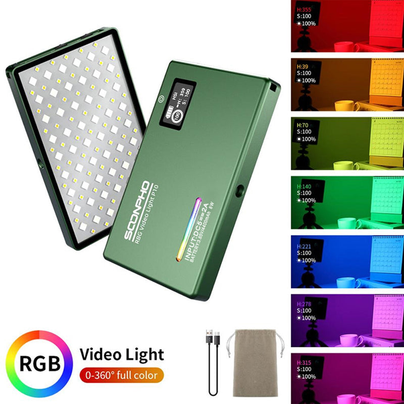 Soonpho RGB-LED-Kameraleuchte Vollfarbausgabe-Videolicht-Kit Dimmbares 2500K-8500K Bi-Color-Panel-Licht CRI 95+