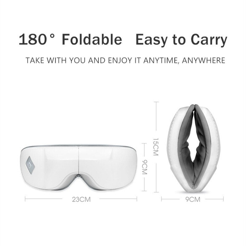 Jinkairui Smart Airbag Vibración Masajeador de ojos Calefacción Cuidado de los ojos Instrumento con música Bluetooth Alivia la fatiga Ojeras