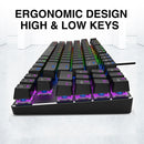 METOO Wired Gaming Mechanical Keyboard Backlit 89 Key Anti-ghosting Blue Red Brown Switch Number keys For Game Laptop PC Russian