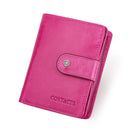 CONTACT'S Genuine Leather RFID Vintage Wallet Men With Coin Pocket Short Wallets Small Zipper Walet With Card Holders Man Purse