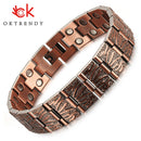 Oktrendy Rotkupfer Magnetarmband für Herren Damen, doppelte Reihe Magnete, gesunde Energiearmbänder und -reifen, luxuriöser Herrenschmuck
