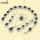 XUTAAYI Top Quality  Silver Jewelry Sets Blue Created Sapphired Flawless Necklace/Rings/Earrings/Bracelet For women