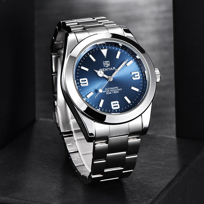 BENYAR 2023 New Stainless Steel Automatic Men Watches Top Brand Waterproof Luxury Men Mechanical Wristwatch Relogio Masculino