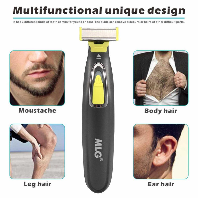 MLG Washable Rechargeable Electric Shaver Beard Razor Body Trimmer Men Shaving Machine Hair Face Care Cleaning