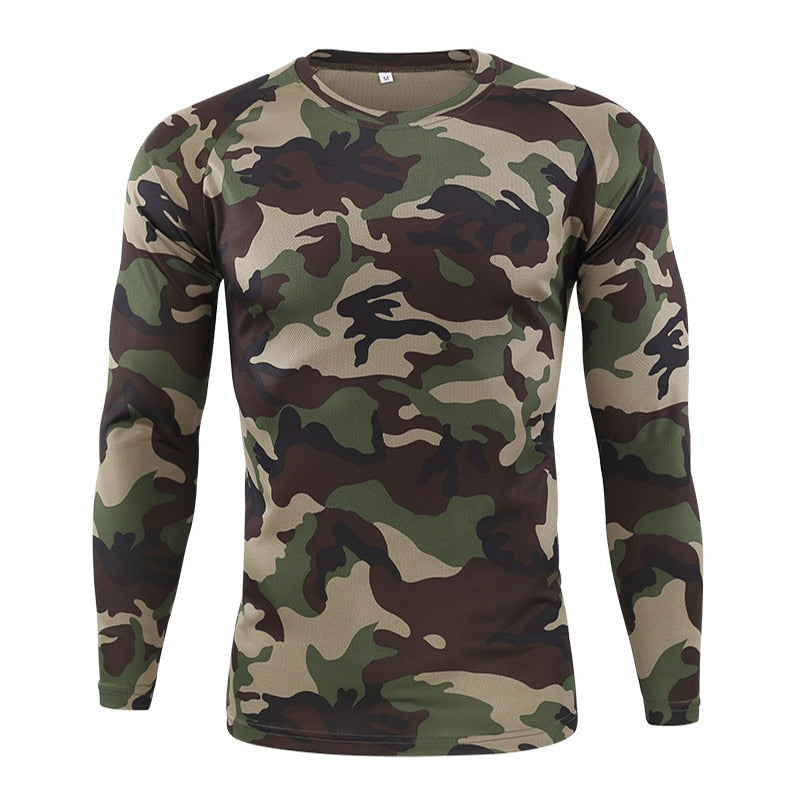 Mege Marke Kleidung Neue Herbst Frühling Männer Langarm Taktisches Camouflage T-Shirt camisa masculina Quick Dry Military Army Shirt