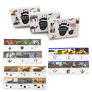 72PCS Montessori Lernkarten Tiere Fußspuren Montessori Englisch Lernen Karte Frühes Lernspielzeug Memory-Spiel für Kinder
