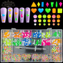 21 Grids Crystals Diamonds Nail Rhinestones Set 3100pcs FlatBack Rhinestones Kit Sparkling Nail Art With 1 Pen For Decorations