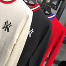 Novedad de 2020, suéter de moda para hombre, jerséis con cuello redondo, ropa de marca con apliques, red bordada, tejido cálido rojo