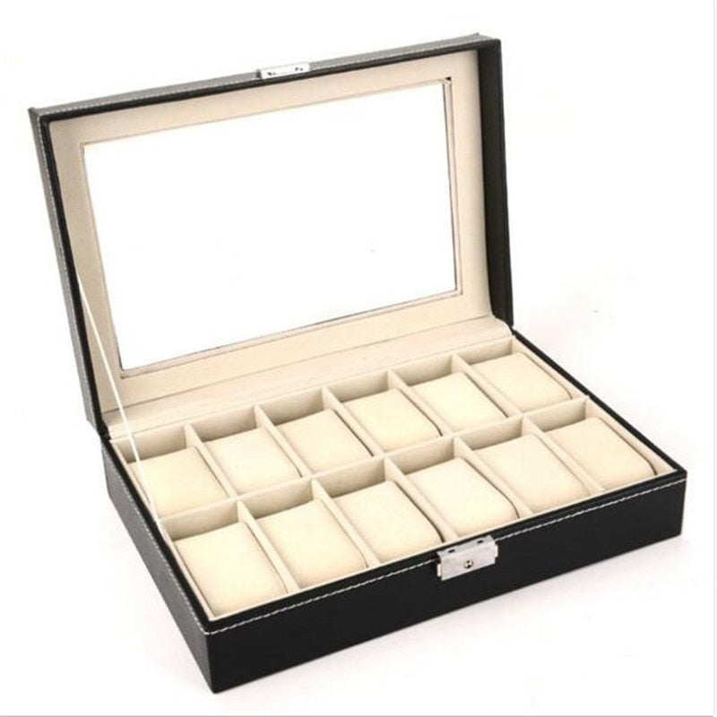 6/6+3/8+2 Grids Storage Watch Box 8/10/12 Grids PU Leather Watch Holder Organizer for Quartz Watch Jewelry Boxes Display Gift