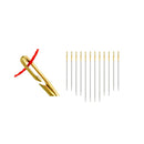 LMDZ, 12/24 Uds., aguja ciega, aguja para ancianos, agujas con orificio lateral, apertura lateral trasera, agujas de coser a mano de acero inoxidable, enhebrado
