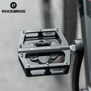 ROCKBROS Bicycle Pedal Non-Slip MTB Bike Pedals Aluminum Alloy Flat Platform Applicable SPD Waterproof Cycling Accessories