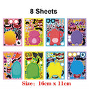 9pcs/set Stickers DIY Cute Stickers Children Puzzle Games Make-a-Face Princess Animal Dinosaur Assemble Toys for Girls Training