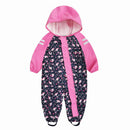 Mono infantil para niñas, mono impermeable para niñas, pantalones de lluvia de PU, impermeable para niños, ropa impermeable con capucha para bebés, ropa para niños y niñas