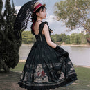 Lolita JSK Kleid Nachtigall und Rose JSK Kleid Gothic-Stil dunkel Vintage Victorian Princess Party Dress Ärmelloses Lolita-Kleid
