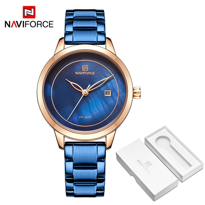 NAVIFORCE Luxury Brand Quartz Watches Women Fashion Sinple Date Waterproof WristWatch Ladies Gift Clock Relogio Feminino 2019
