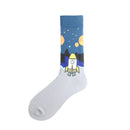 Feliz divertido Unisex pintura UFO astronauta espacio exterior cohete Star War hombres tripulación calcetines Streetwear algodón hombre monopatín vestido