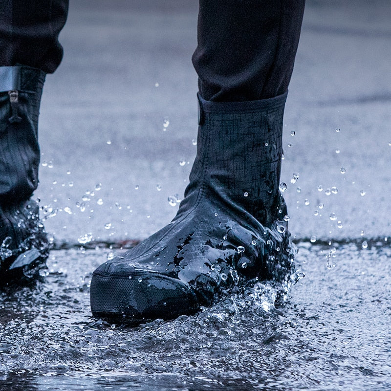 ROCKBROS, cubierta impermeable para zapatos de ciclismo de invierno, cubierta reflectante térmica elástica para zapatos de bicicleta a prueba de lluvia, cubiertas para botas de ciclismo