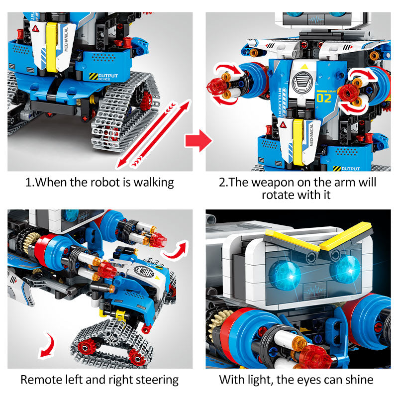 Ciudad técnica RC Robot transformación carreras coche bloques de construcción Control remoto Robot arma ladrillos juguetes para niños