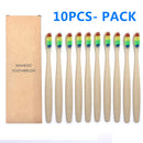 10PCS Colorful Natural Bamboo Toothbrush Set Soft Bristle Charcoal Teeth Whitening Bamboo Toothbrushes Soft Dental Oral Care