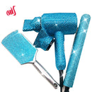 Crystal Hair Flat iron Bling Hair Dryer Rhinestone Peluca Cepillo Crystal Hot tools Hair Boutique