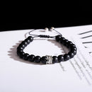 Fashion Turquoises Beads Yoga Bracelet Classic Silver Color CZ Crown Lovers Distance Couple Bracelets Friendship Jewelry