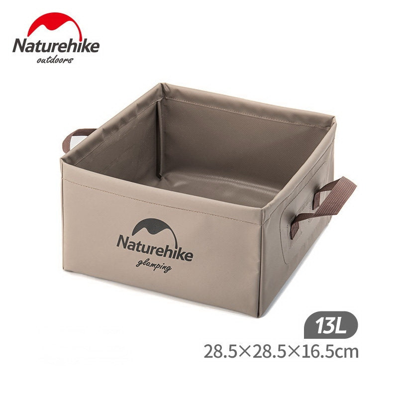 Naturehike 13L Outdoor Folding Waterproof Washbasin Foldable Square Sink Ultralight Water Bucket Washbowl Footbath Camping