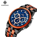 Mix Sandal Wood Men Sport Relojes Reloj de pulsera de madera Reloj de bambú de madera para hombres Correa de madera Cuarzo Husband Cronógrafo Relogio