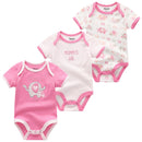 3 PCS/LOT Newborn Baby Clothing 2021 New Fashion Baby Boys Girls Clothes 100% Cotton Baby Bodysuit Short Sleeve Infant Jumpsuit
