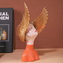 Nette kreative Blumenstrauß-Mädchen-Verzierungs-Skulptur-Statuengeschenke Wohnzimmer Fernsehschrank Blumenarrangement Moderne Hauptdekoration